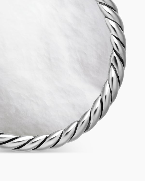 DY Elements® Reversible Disc Pendant in Sterling Silver with Turquoise Reversible to Mother of Pearl and Diamonds, 24mm