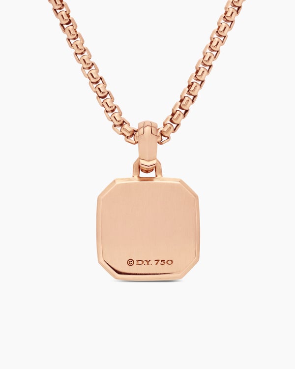 Petrvs® Horse Amulet in 18K Rose Gold with Black Mother of Pearl and Diamonds, 16.4mm