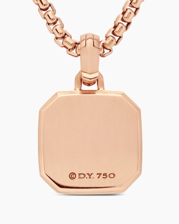 Petrvs® Horse Amulet in 18K Rose Gold with Black Mother of Pearl and Diamonds, 16.4mm