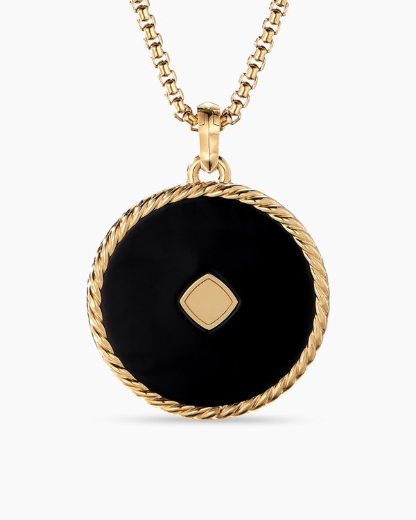 DY Elements Statement Disc Pendant in 18K Yellow Gold with Diamonds, 32mm