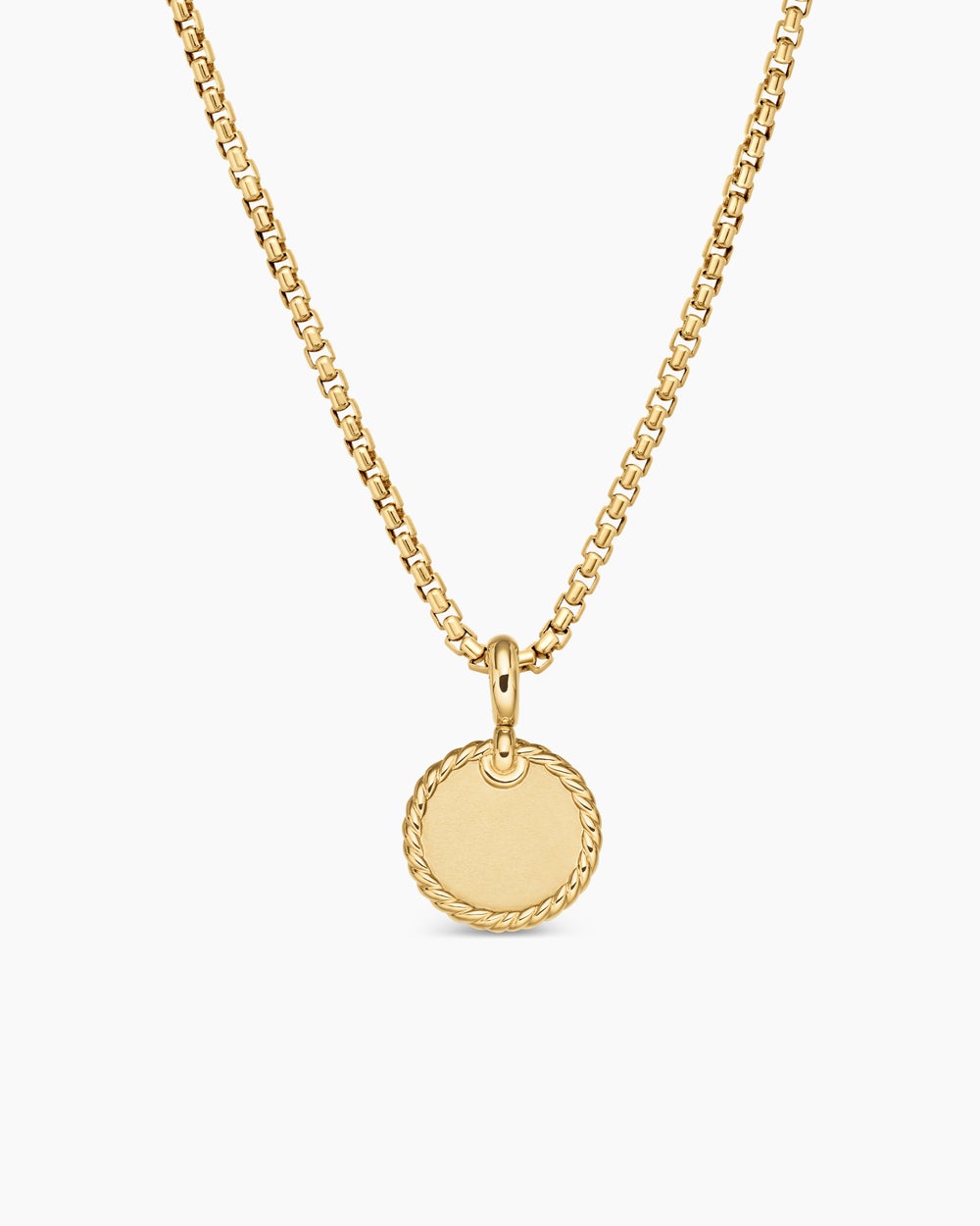 Womens DY Elements® Disc Pendant in 18ct Yellow Gold with Diamonds, 14mm