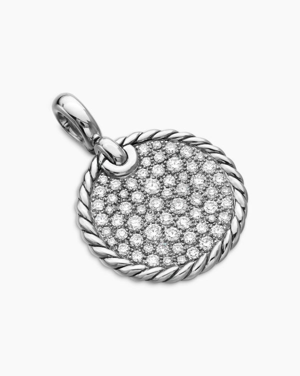 DY Elements® Disc Pendant in Sterling Silver with Diamonds, 18mm