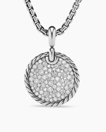 DY Elements® Disc Pendant in Sterling Silver with Diamonds, 21mm