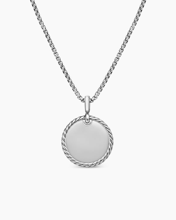 DY Elements® Disc Pendant in Sterling Silver with Diamonds, 24mm
