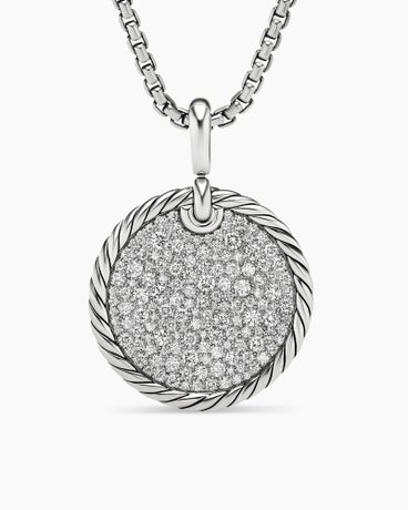DY Elements® Disc Pendant in Sterling Silver with Diamonds, 44.6mm