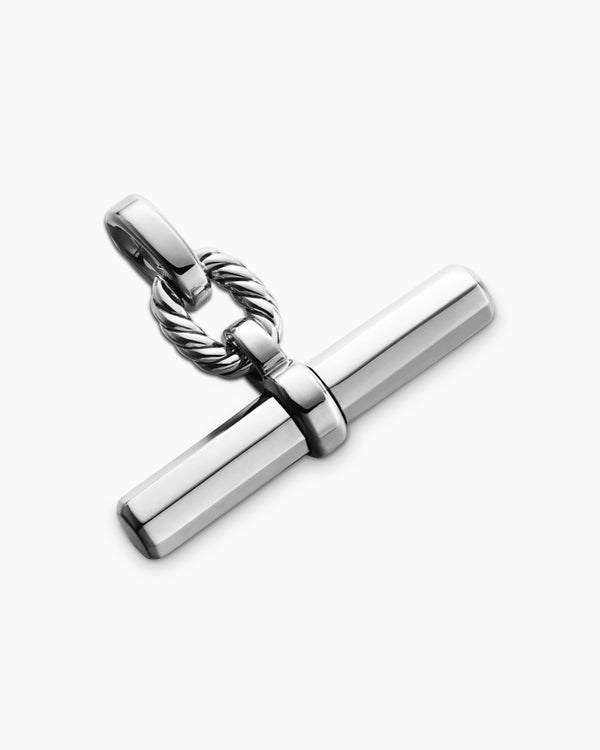 Lexington E/W Barrel Pendant in Sterling Silver, 36mm