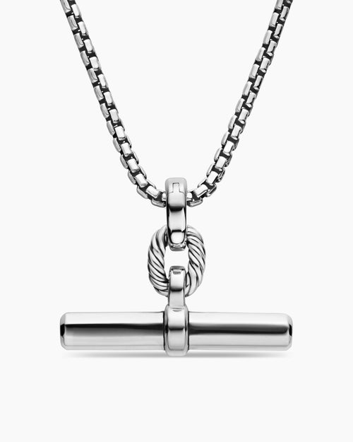 Womens Lexington E/W Barrel Pendant in Sterling Silver, 36mm