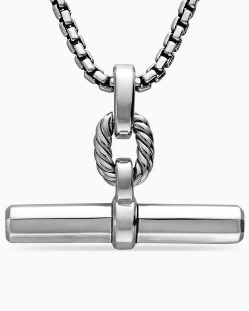 Womens Lexington E/W Barrel Pendant in Sterling Silver, 36mm