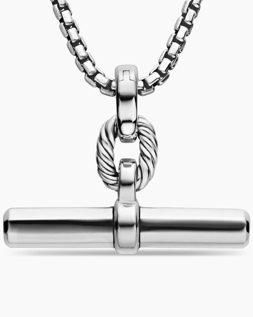 Womens Lexington E/W Barrel Pendant in Sterling Silver, 36mm