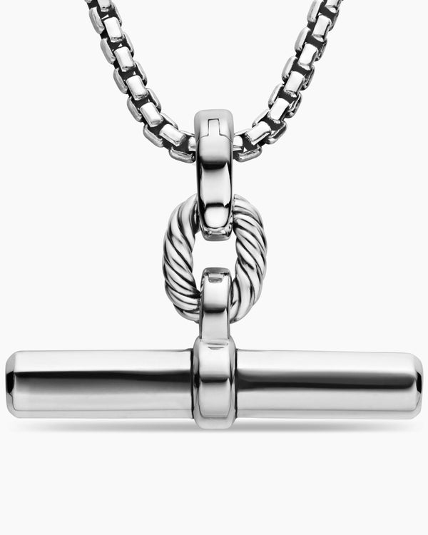 Lexington E/W Barrel Pendant in Sterling Silver, 36mm