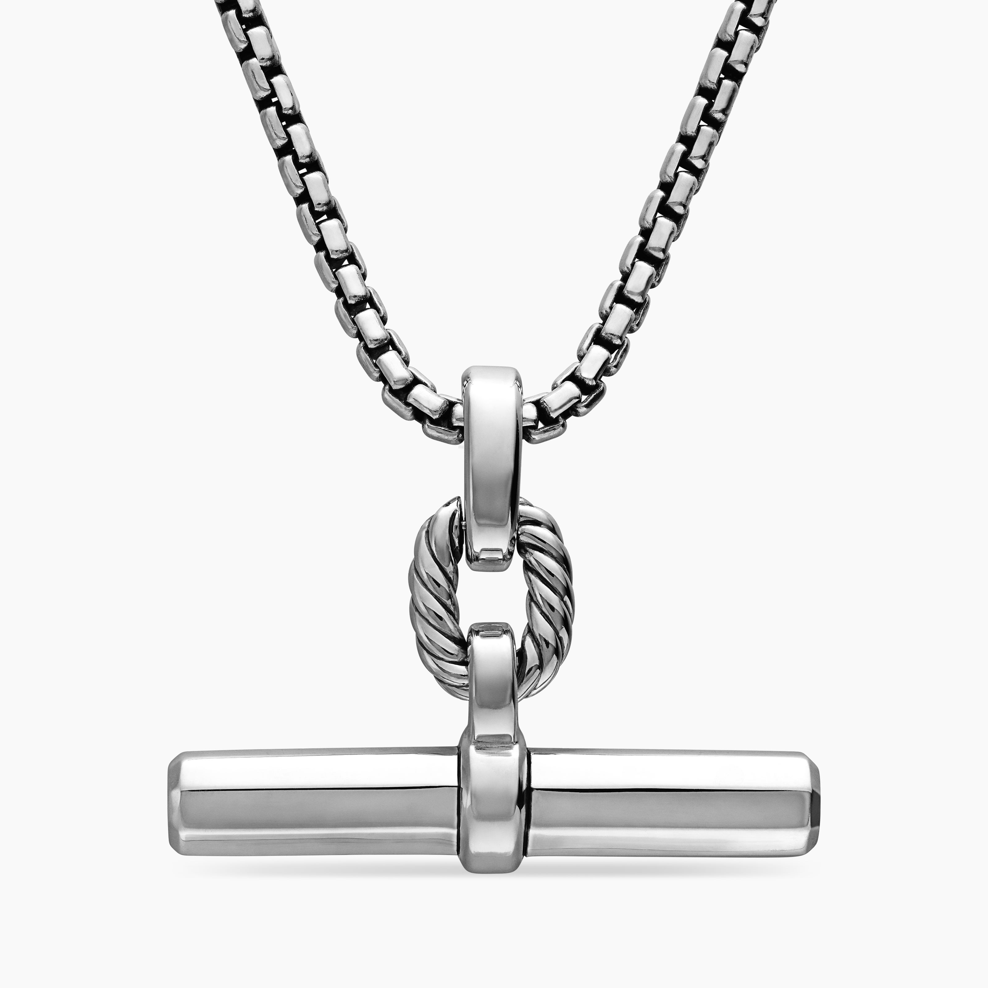 Womens Lexington E/W Barrel Pendant  in Sterling Silver, 36mm
