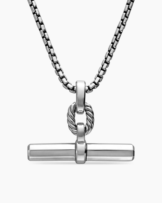 Lexington E/W Barrel Pendant in Sterling Silver, 36mm