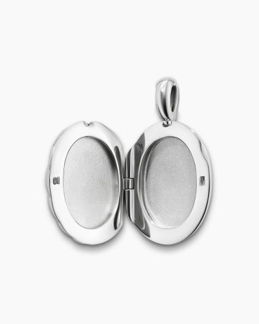 Sculpted Cable Locket Amulet in Sterling Silver, 37mm