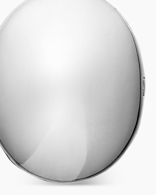 Womens Sculpted Cable Locket in Sterling Silver, 27mm