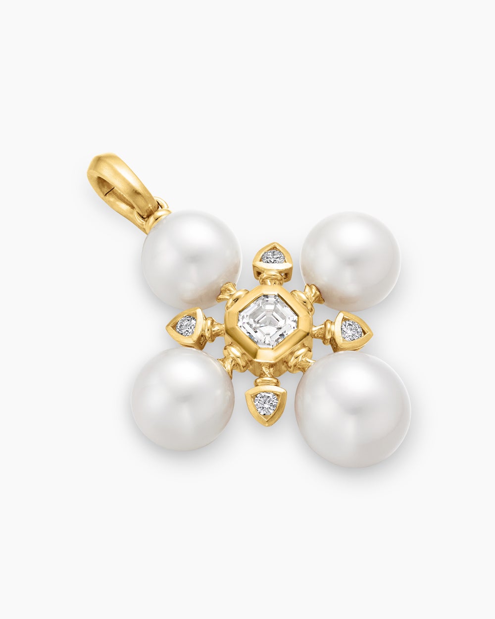 Womens Renaissance® Pearl Pendant in 18K Yellow Gold with Pearls and Diamonds, 29.4mm