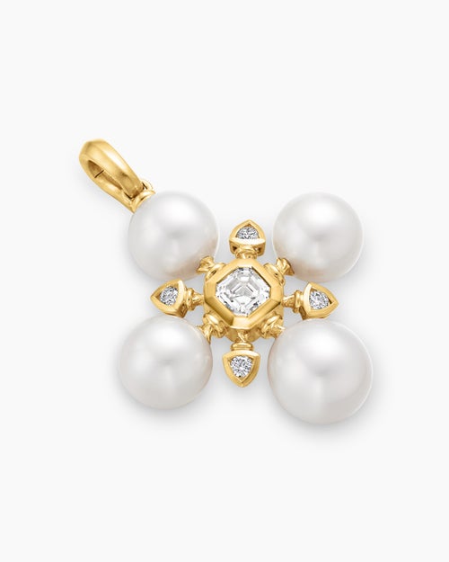 Pendentif perle Renaissance® en or jaune 18 carats avec perles et diamants, 29,4 mm femme