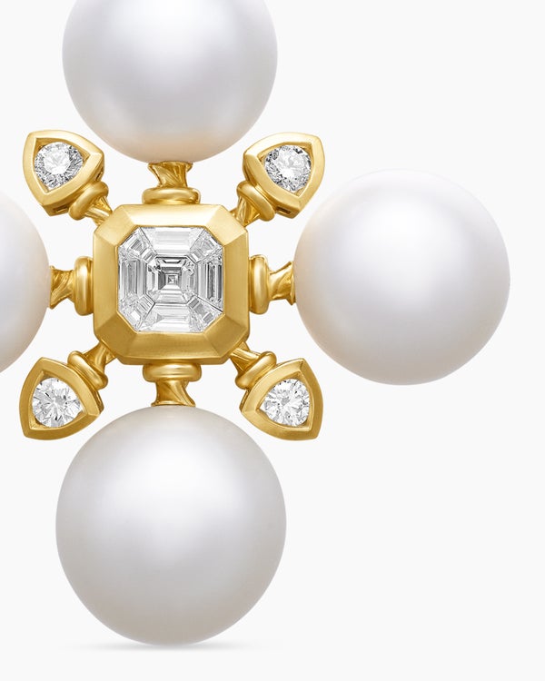 Renaissance® Pearl Pendant in 18K Yellow Gold with Pearls and Diamonds, 29.4mm