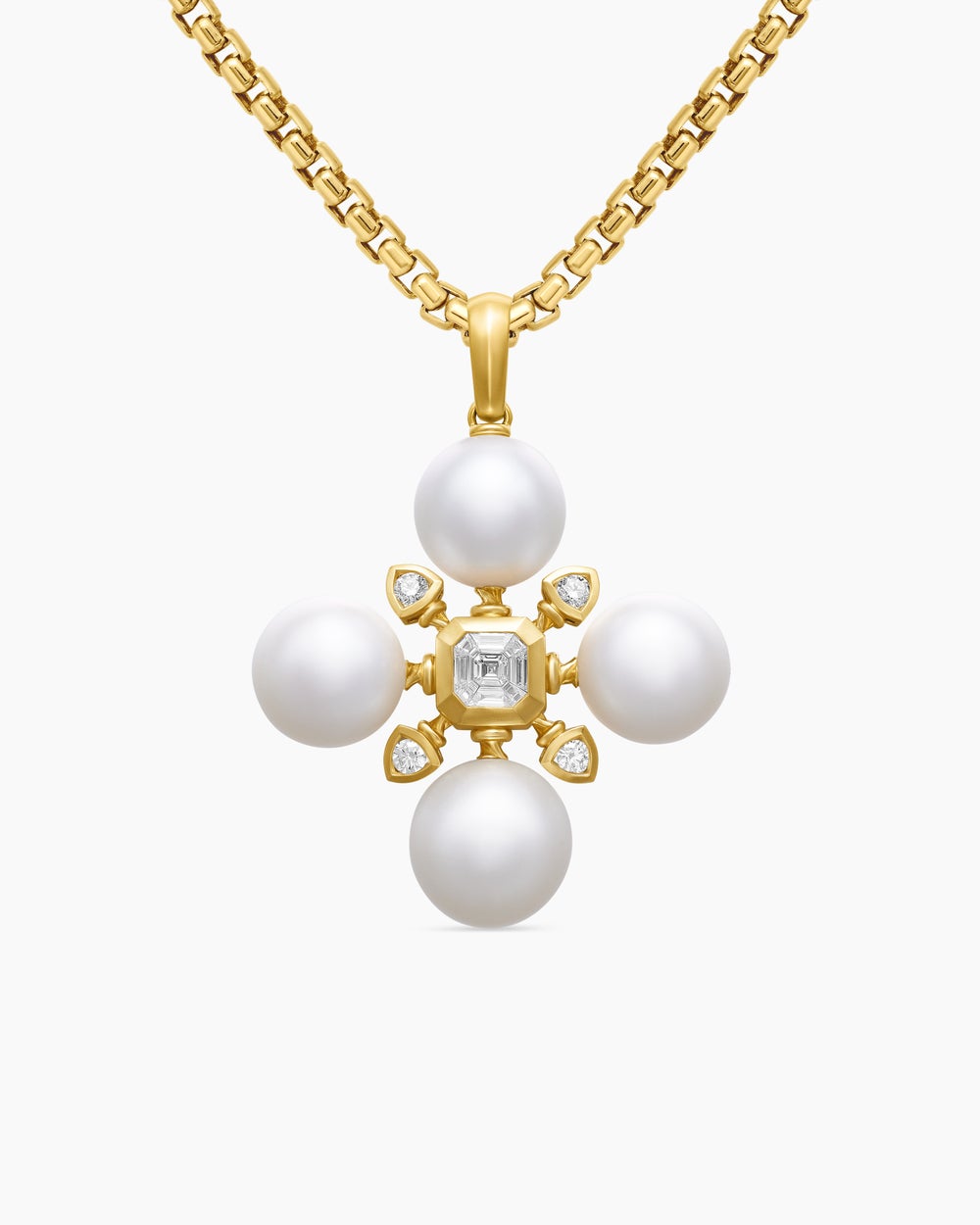 Womens Renaissance® Pearl Pendant in 18K Yellow Gold with Pearls and Diamonds, 29.4mm