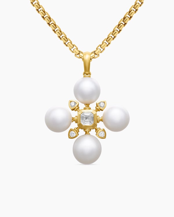 Renaissance® Pearl Pendant in 18K Yellow Gold with Pearls and Diamonds, 29.4mm