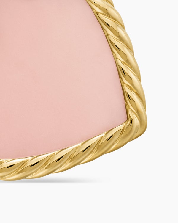 DY Elements® Heart Amulet in 18K Yellow Gold with Pink Opal and Diamonds, 18.7mm