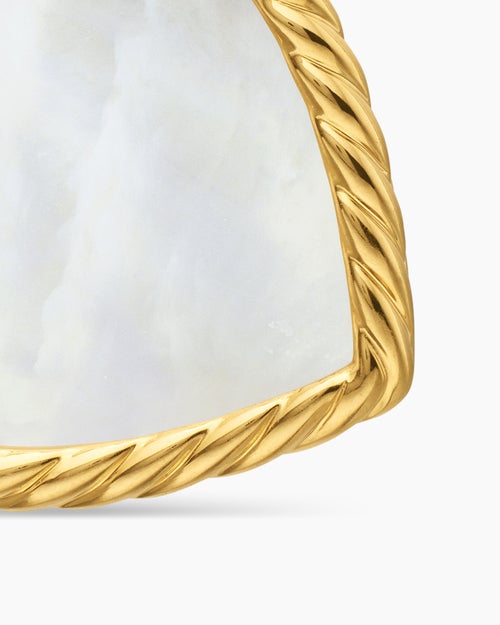 Womens DY Elements® Heart Amulet in 18ct Yellow Gold with Mother of Pearl and Diamonds, 18.7mm