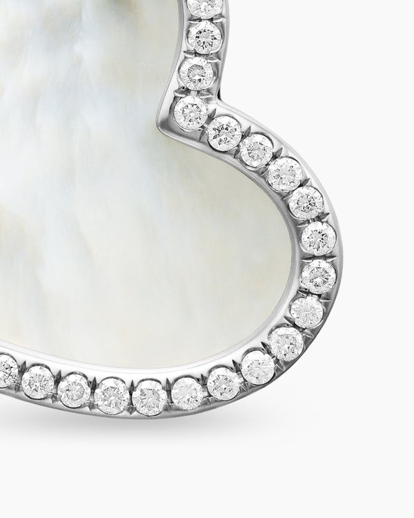 DY Elements® Heart Amulet in Sterling Silver with Mother of Pearl and Diamonds, 18.7mm