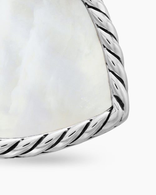 Womens DY Elements® Heart Amulet in Sterling Silver with Mother of Pearl and Diamonds, 18.7mm