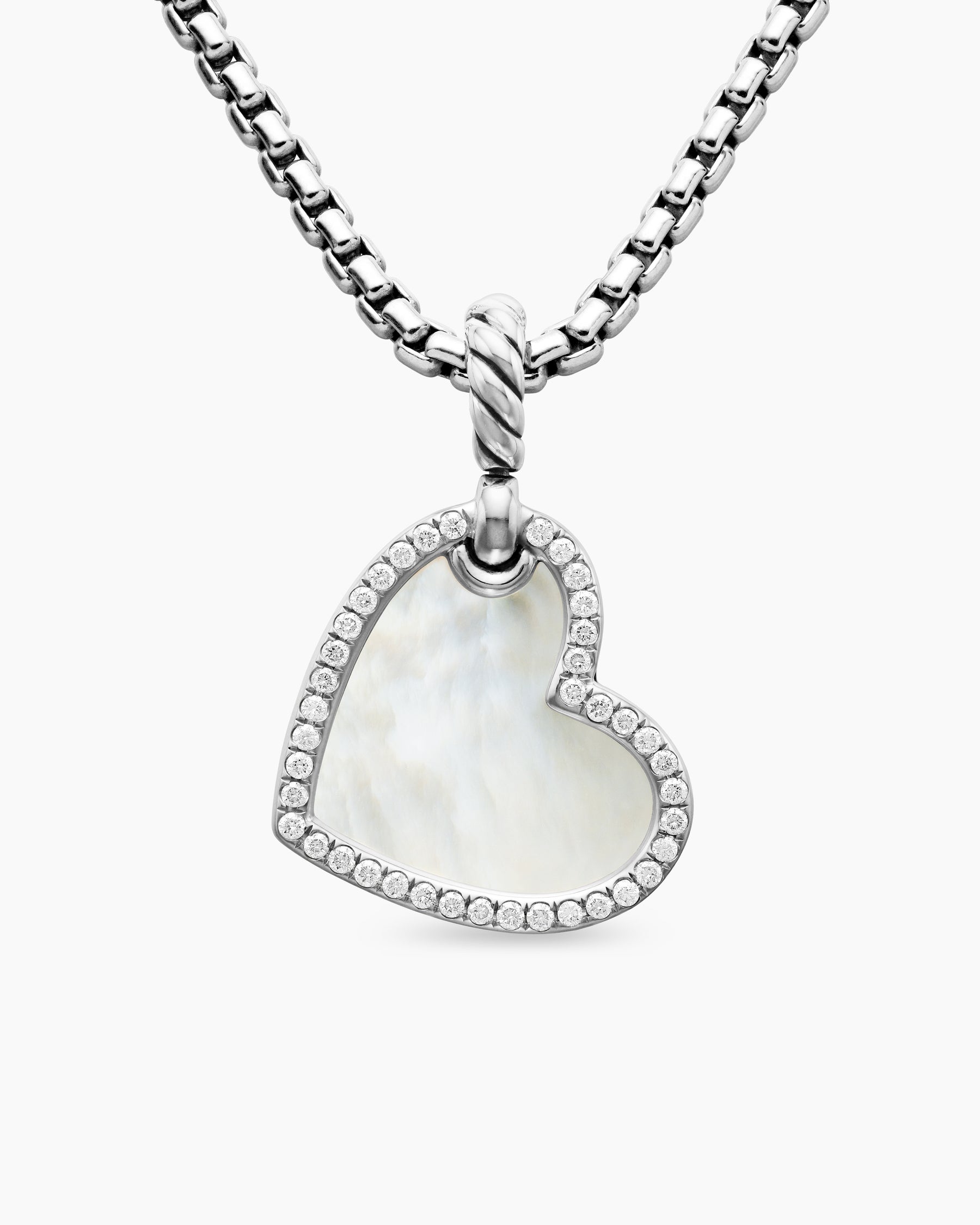 Sterling Silver Heart Amulet with Opal & Diamonds | David Yurman