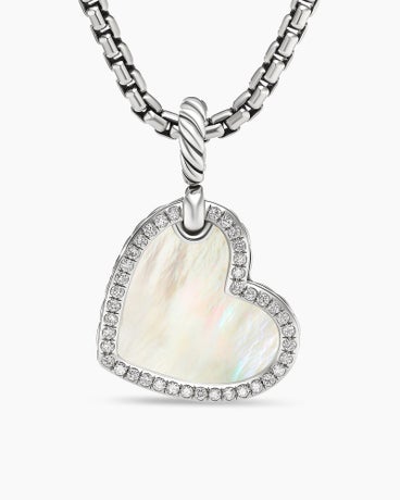 DY Elements® Heart Amulet in Sterling Silver with Mother of Pearl and Diamonds