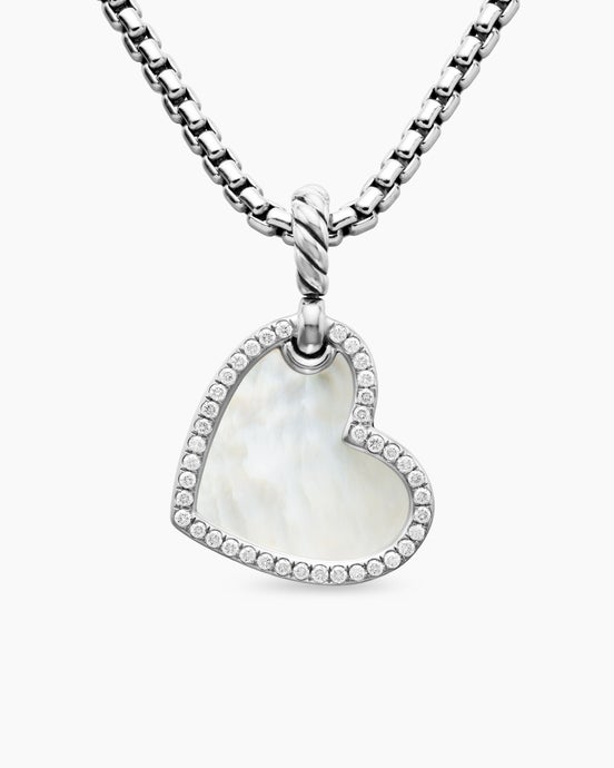 DY Elements® Heart Amulet in Sterling Silver with Mother of Pearl and Diamonds