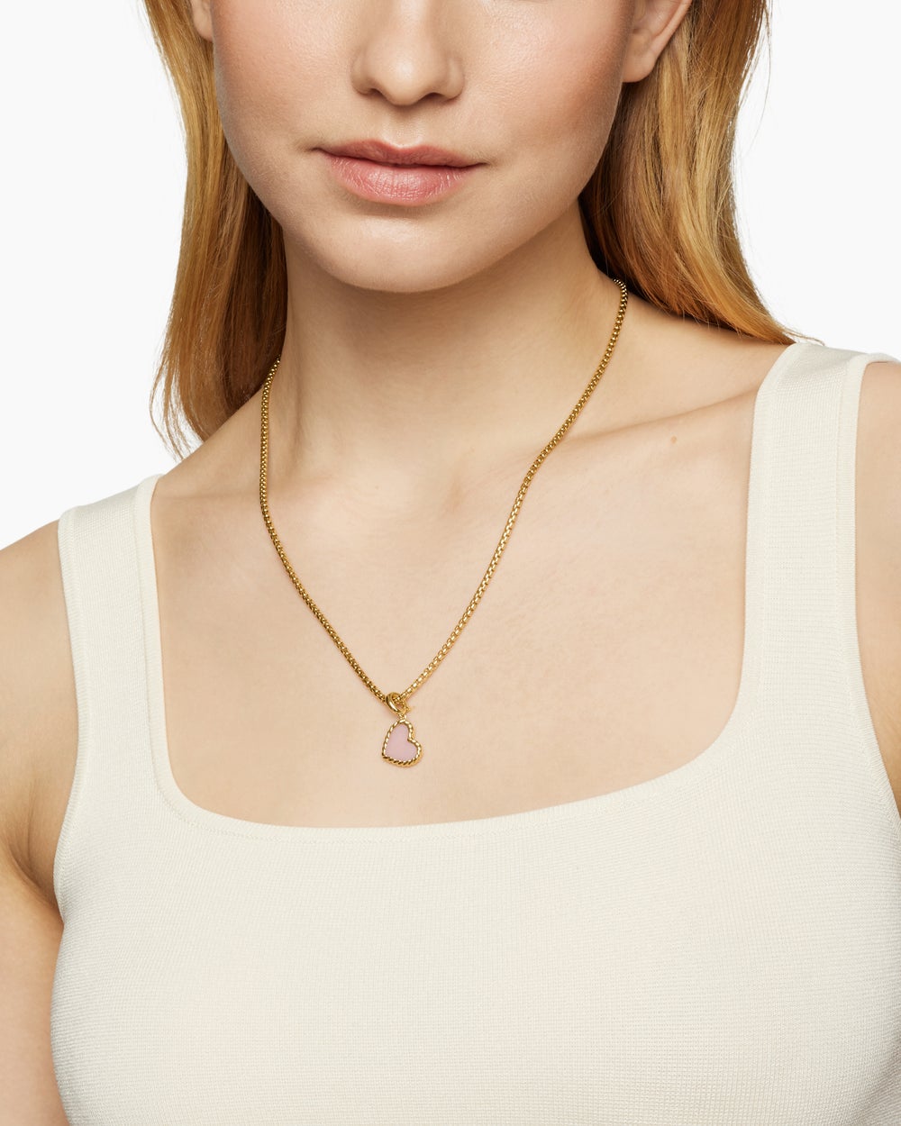 Amulette cœur DY Elements® en or jaune 18 carats avec opale rose, 15,2 mm femmes
