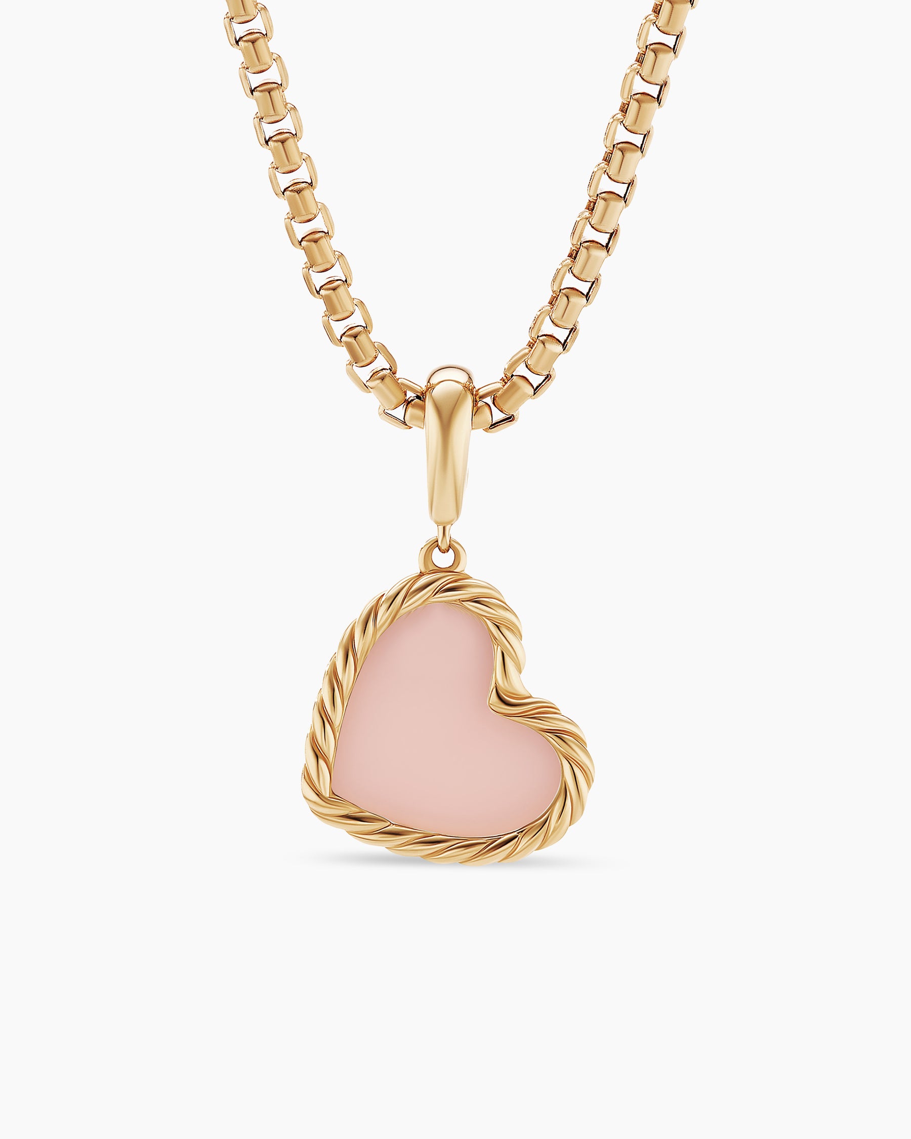 DY Elements Heart Amulet with Pink Opal and Pavé Diamonds