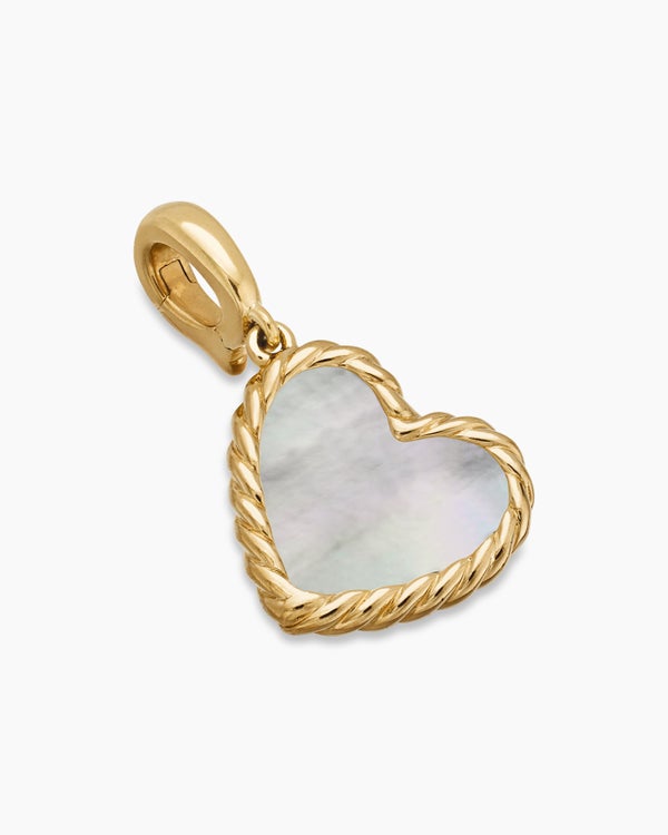 DY Elements® Heart Amulet in 18K Yellow Gold with Mother of Pearl, 15.2mm