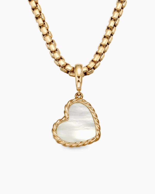 DY Elements® Heart Amulet in 18K Yellow Gold with Mother of Pearl, 15.2mm