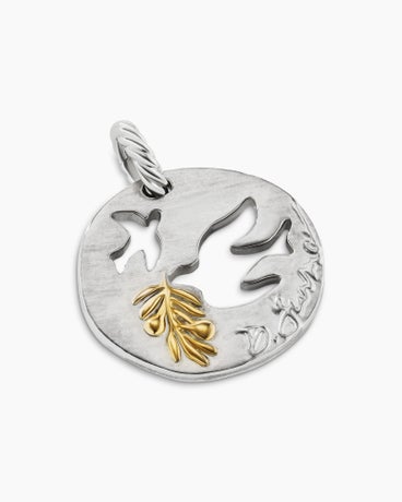 DY Elements® Dove Pendant in Sterling Silver with 18K Yellow Gold, 26.3mm