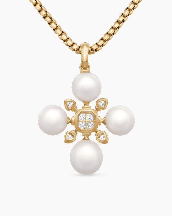 Renaissance® Pearl Pendant in 18K Yellow Gold with Pearls and Diamonds, 42.7mm