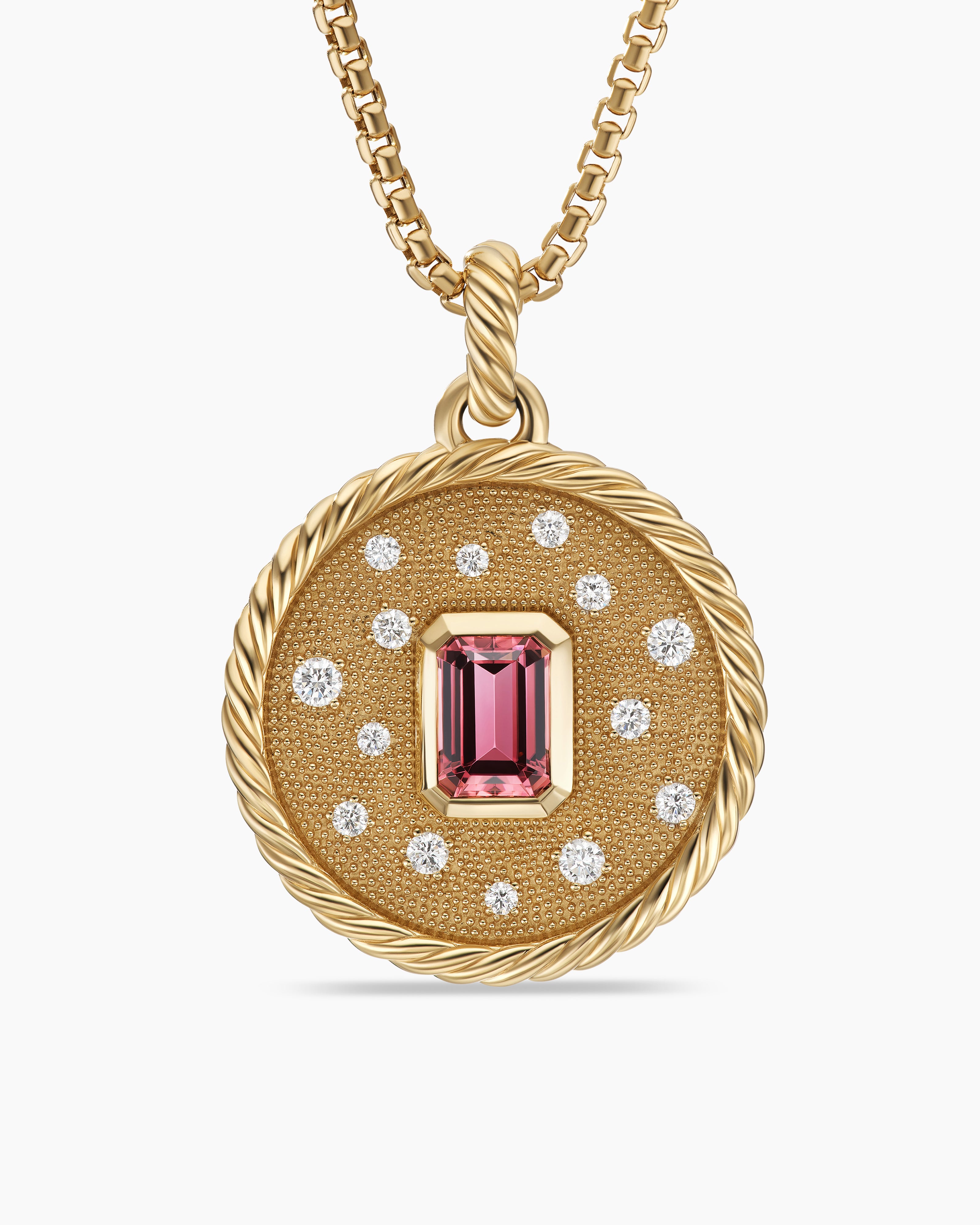 DY Elements® Moonlight Pendant in Yellow Gold with Pink Tourmaline