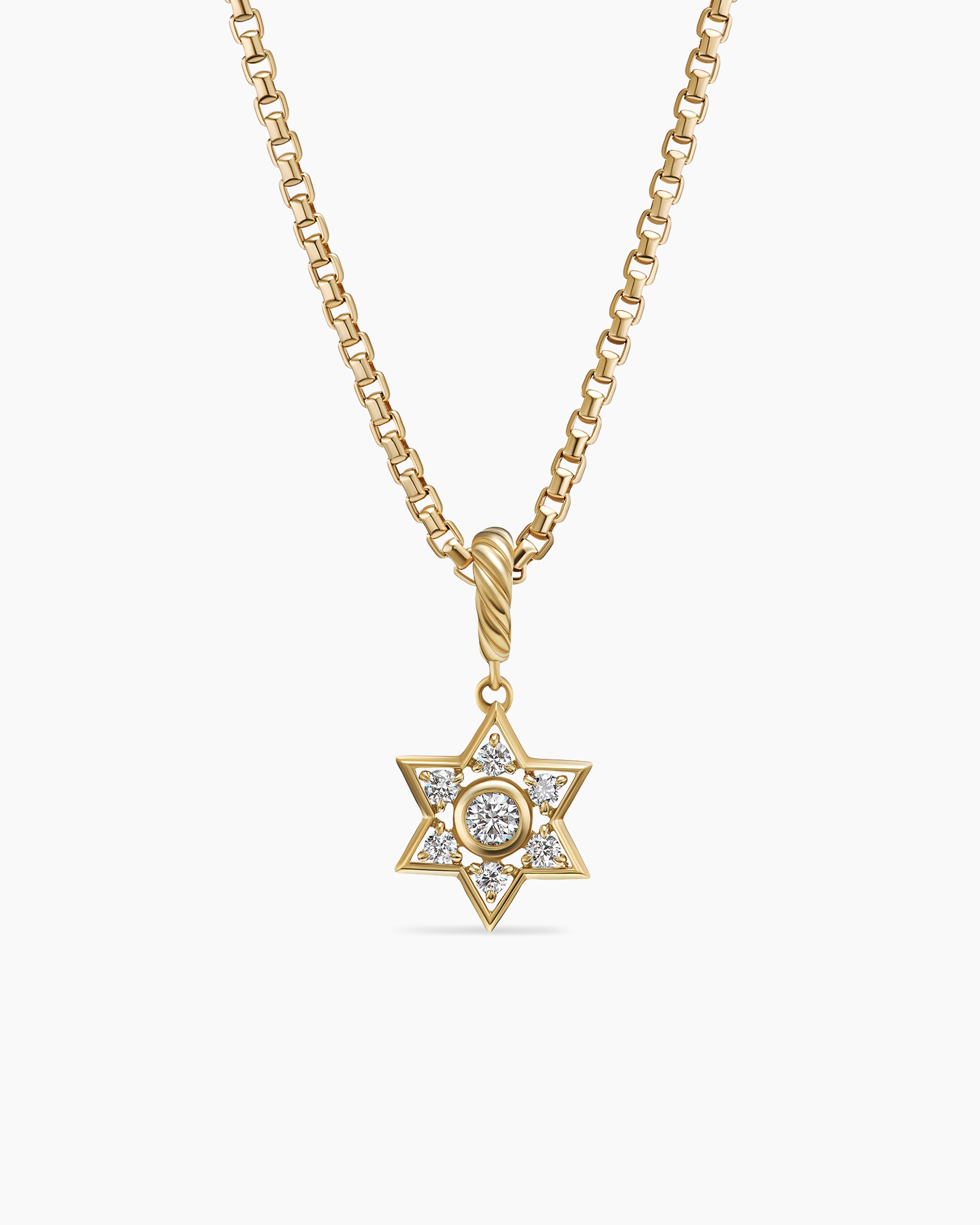 David Yurman 18kt Yellow Starburst Diamond Cluster Station Necklace - Gold  | Editorialist