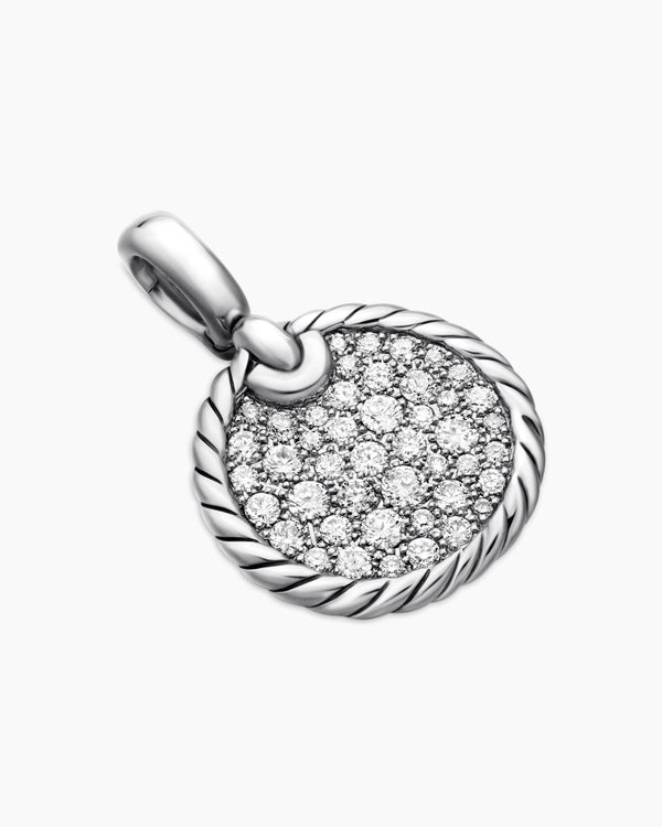 DY Elements® Disc Pendant in Sterling Silver with Diamonds, 14mm