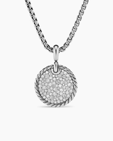 DY Elements® Disc Pendant in Sterling Silver with Diamonds, 17.5mm