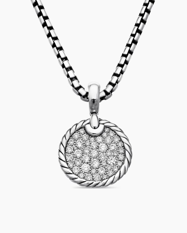 DY Elements® Disc Pendant in Sterling Silver with Diamonds, 14mm