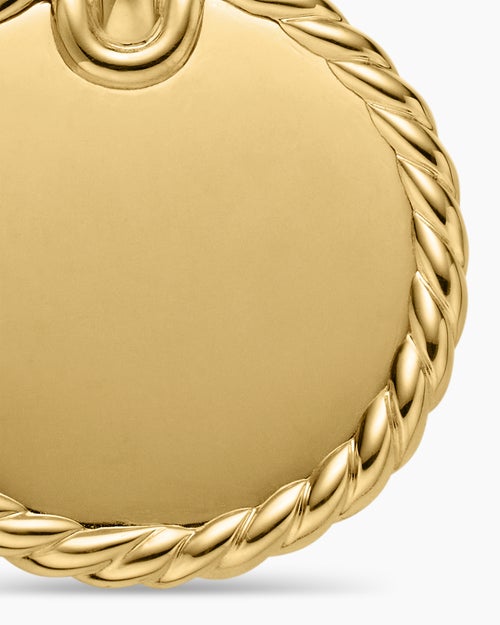 Womens DY Elements® Disc Pendant in 18K Yellow Gold with Diamonds, 21.2mm