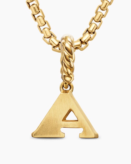 Womens Pavé Initial Pendant in 18K Yellow Gold with Diamond A