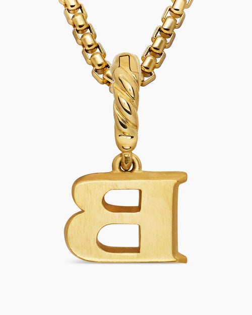Womens Pavé Initial Pendant in 18ct Yellow Gold with Diamond B