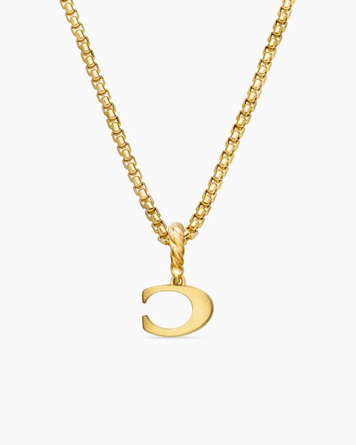Womens Pavé Initial Pendant in 18K Yellow Gold with Diamond C