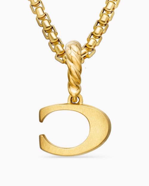 Womens Pavé Initial Pendant in 18K Yellow Gold with Diamond C