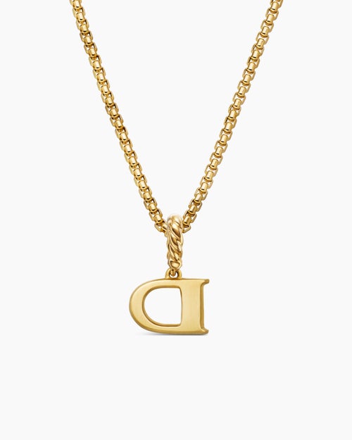 Womens Pavé Initial Pendant in 18K Yellow Gold with Diamond D