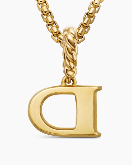 Womens Pavé Initial Pendant in 18K Yellow Gold with Diamond D