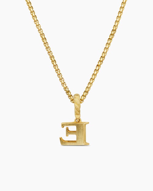 Womens Pavé Initial Pendant in 18K Yellow Gold with Diamond E