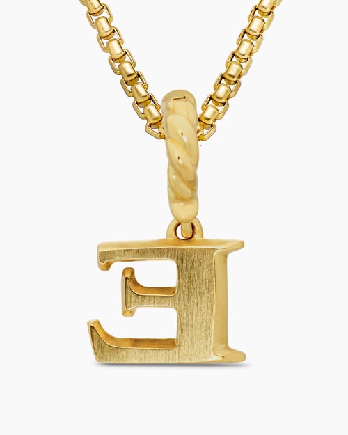 Womens Pavé Initial Pendant in 18K Yellow Gold with Diamond E